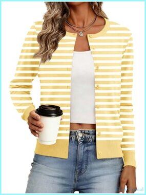 Women's Lightweight Knit Cardigan Sweater Long Sleeve Button Down